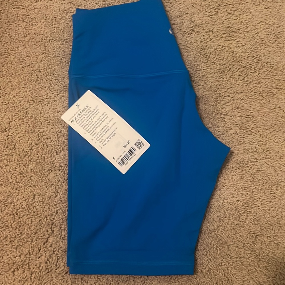 Lululemon High Rise 8inch Shorts Poolside Blue